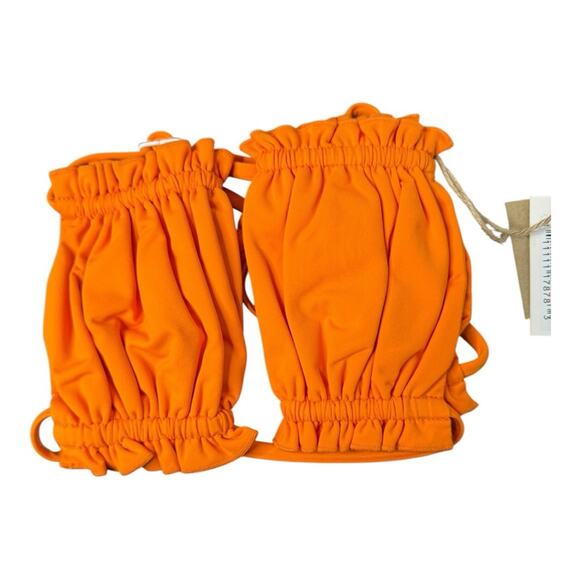FP x Toast Swim Signature Ruffle Bandeau Bikini Top in Tiger Orange Size Medium - Picture 4 of 8